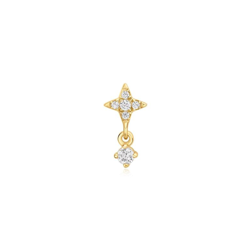 Ania Haie Gold Star Dangle Barbell Earring