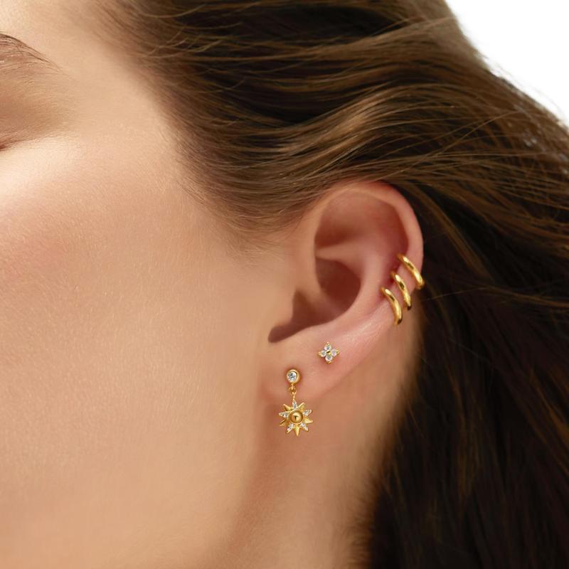 Ania Haie Gold Sunburst Dangle Stud Earrings