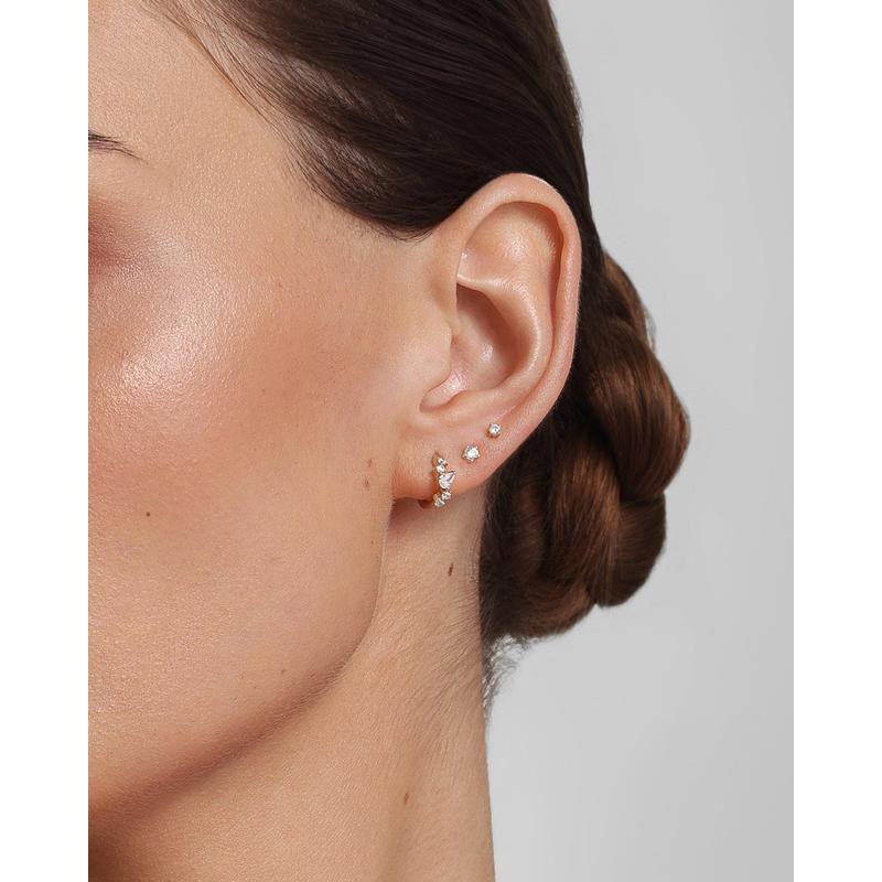 Ania Haie Gold Teardrop & Round Zig-Zag Huggie Hoop Earrings
