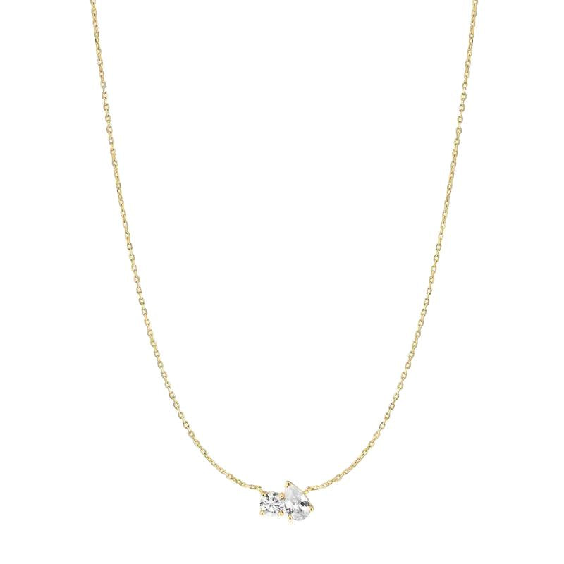 Ania Haie Gold Toi & Moi Two-Stone Necklace