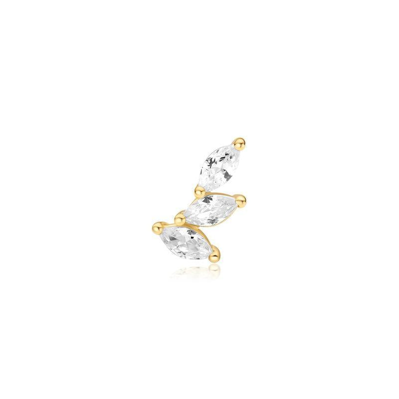 Ania Haie Gold Triple Marquise Barbell Earring