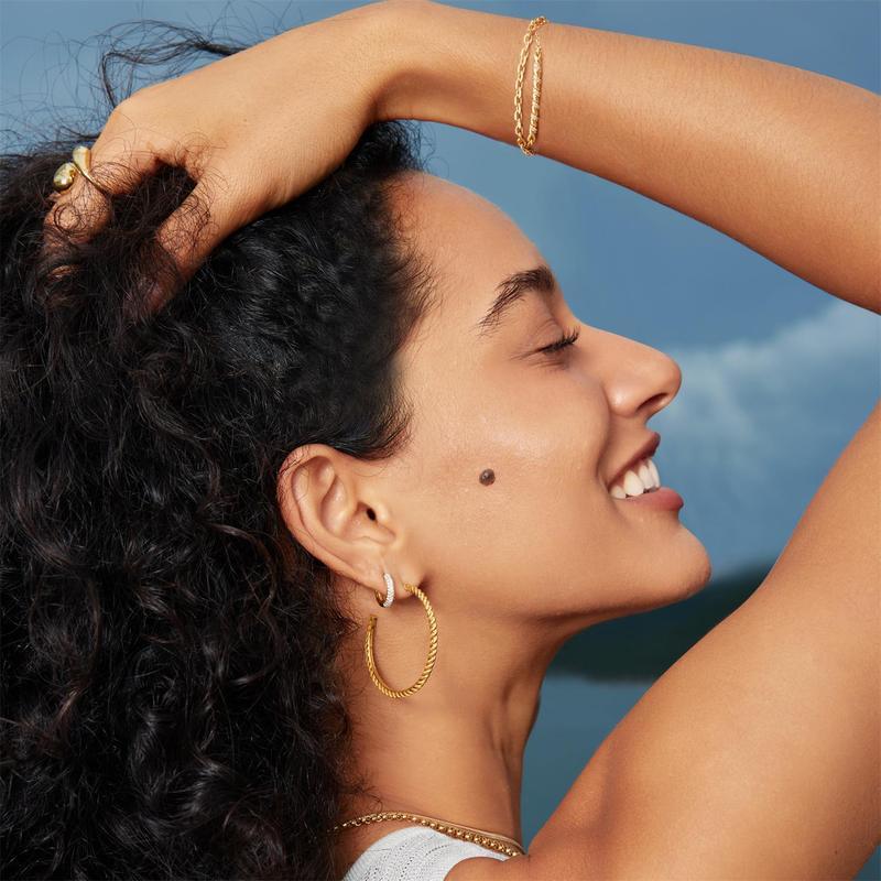 Ania Haie Gold Twisted Oversized Hoop Earrings