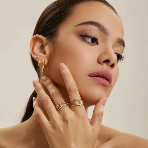 Ania Haie Gold Twisted Wave Stud Earrings