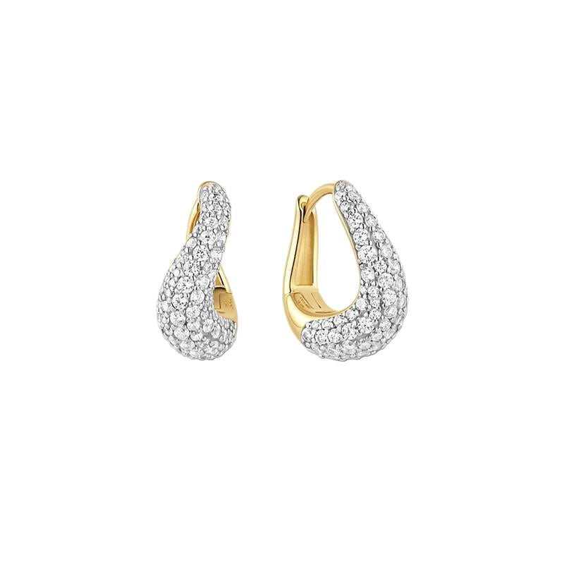 Ania Haie Gold Wave Huggie Hoop Earrings