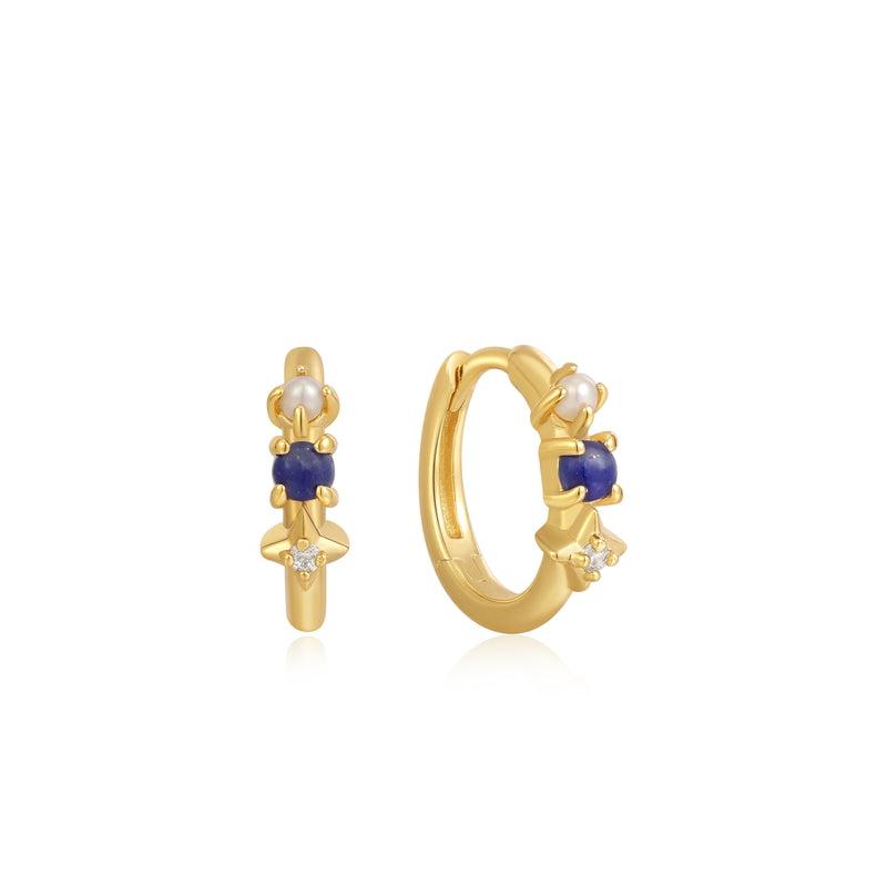 Ania Haie Lapis Star Huggie Hoop Earrings
