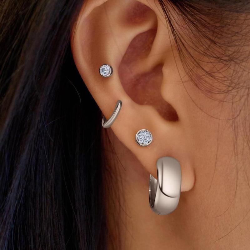 Ania Haie Luna Gaze Small Pavé Disc Stud Earrings