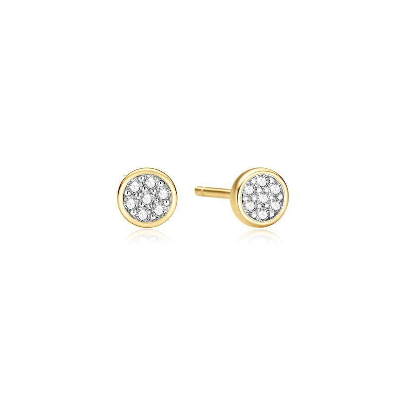 Ania Haie Luna Gaze Small Pavé Disc Stud Earrings
