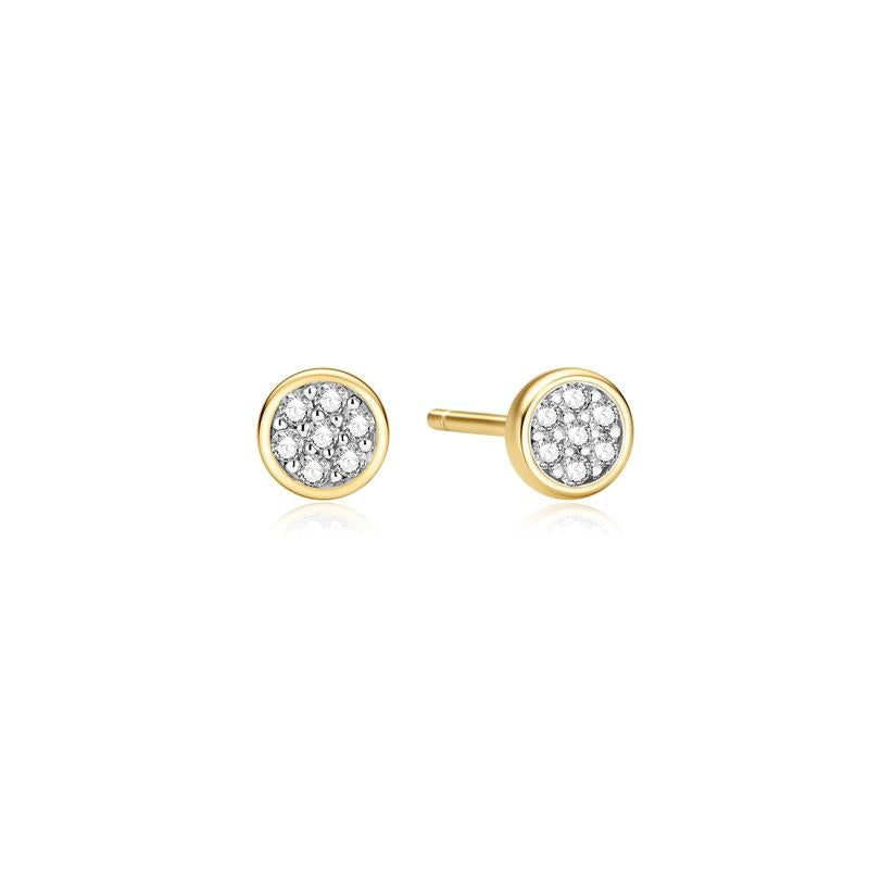 Ania Haie Luna Gaze Small Pavé Disc Stud Earrings