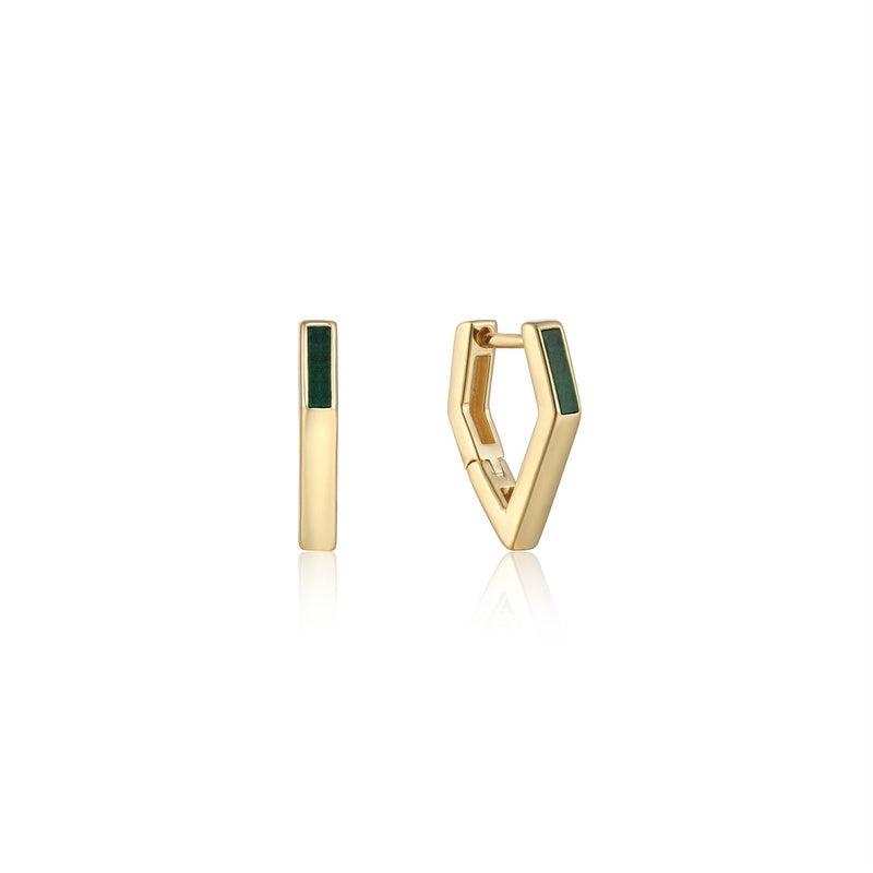 Ania Haie Malachite Angular Hoop Earrings