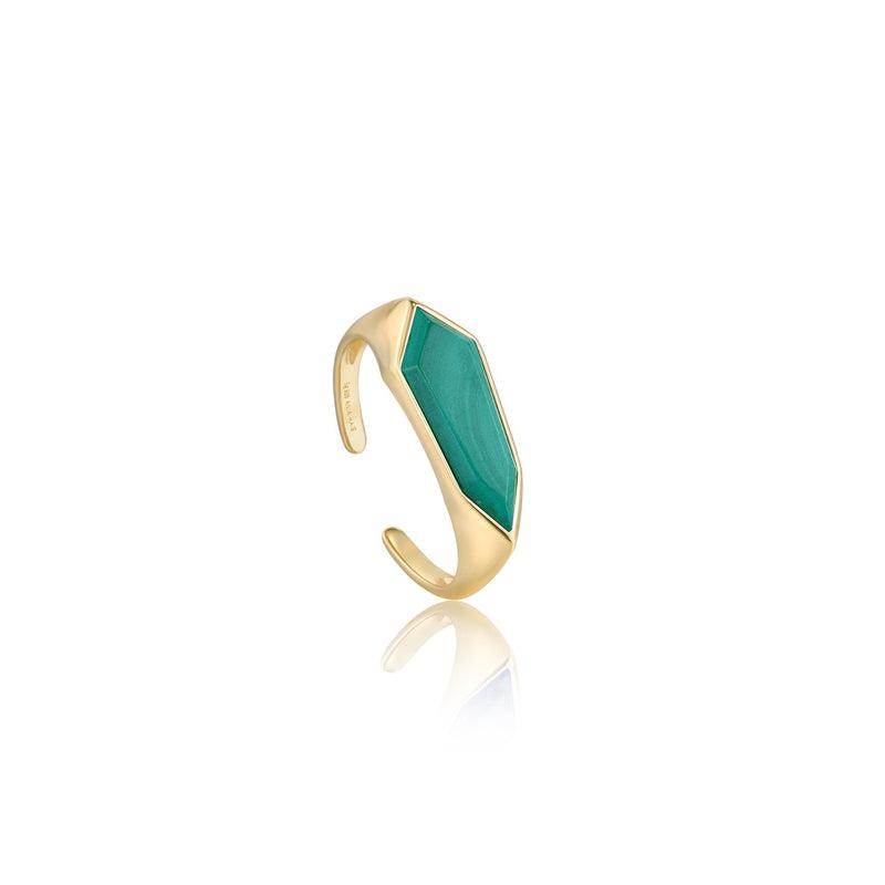 Ania Haie Malachite Emblem Adjustable Ring