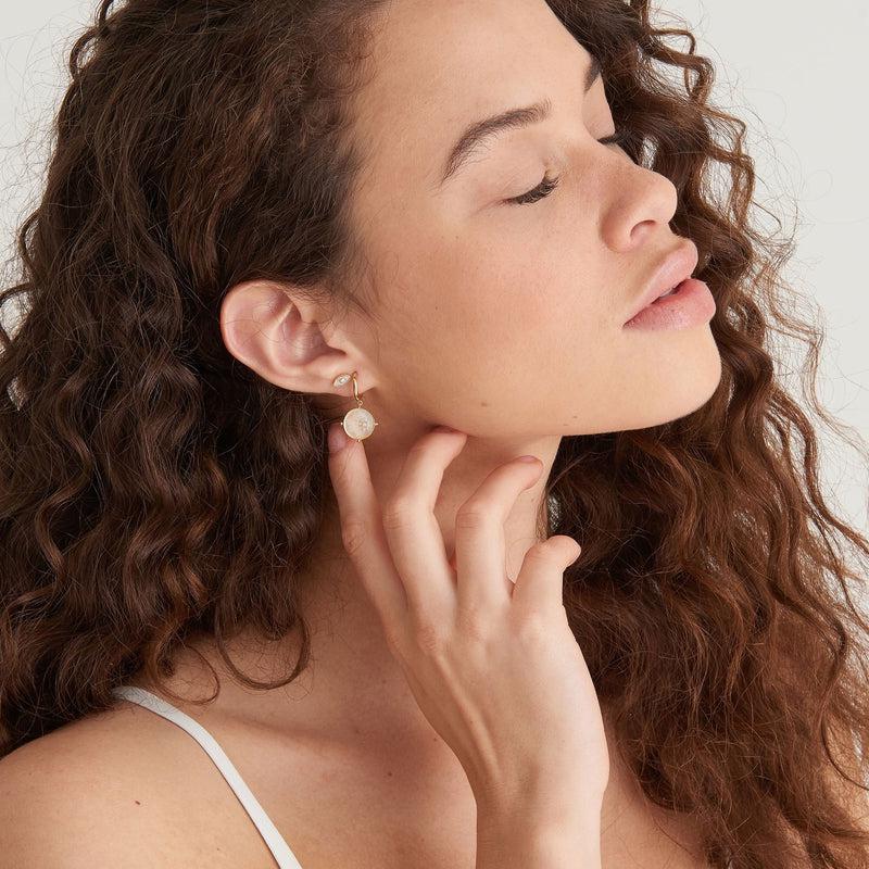 Ania Haie Moon Emblem Gold Huggie Hoop Earrings