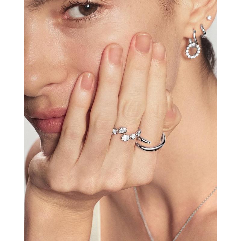 Ania Haie Organic Pebble Spiral Bezel Adjustable Women's Ring
