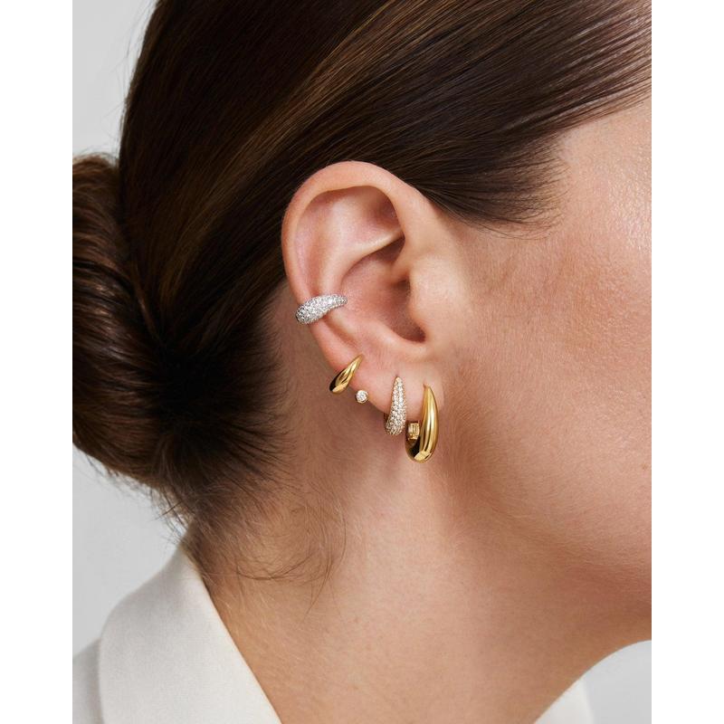 Ania Haie Pavé Dome Huggie Hoop Earrings