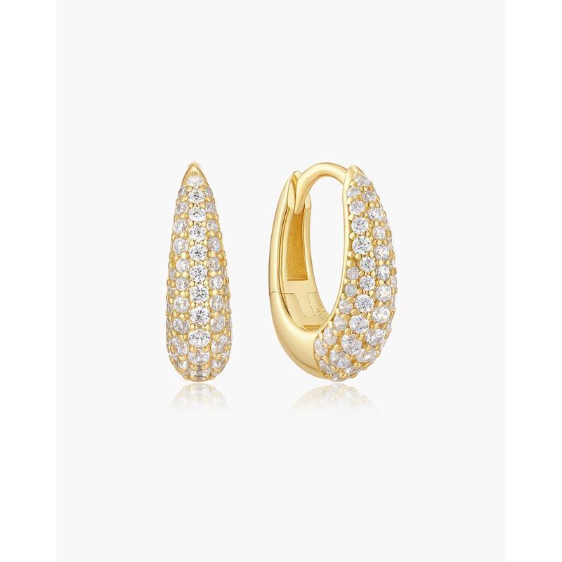 Ania Haie Pavé Dome Huggie Hoop Earrings