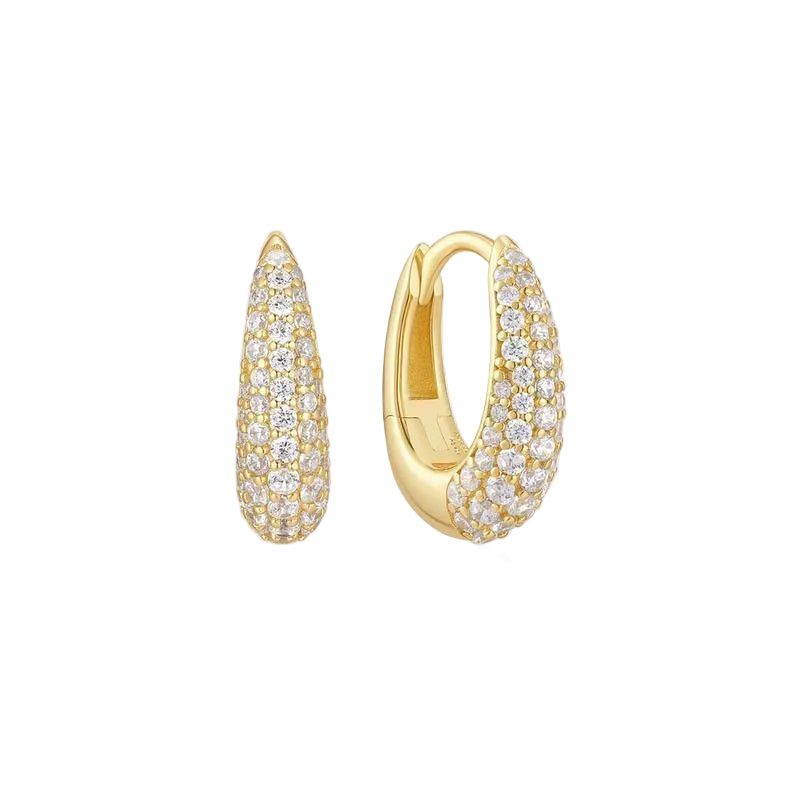 Ania Haie Pavé Dome Huggie Hoop Earrings
