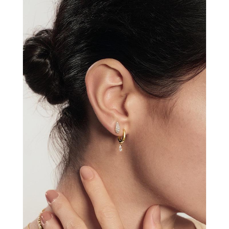 Ania Haie Gold Pavé Dome Stud Earrings