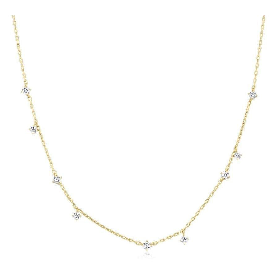 Ania Haie Scattered Station Necklace in Sterling silver with Gold Plate