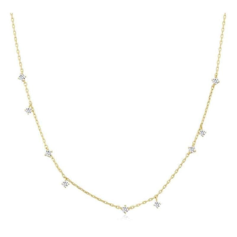Ania Haie Scattered Station Necklace in Sterling silver with Gold Plate