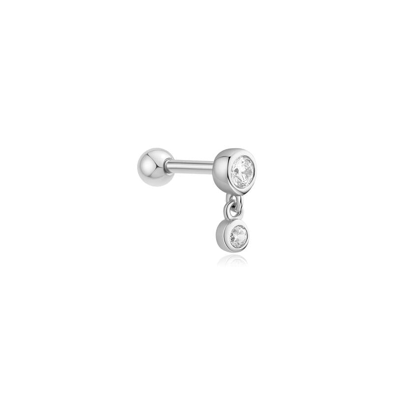 Ania Haie Silver Bezel Dangle Barbell Single Earring