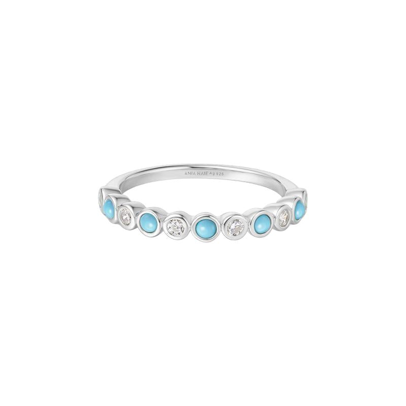 Ania Haie Silver Bezel Lab Created Turquoise Ring