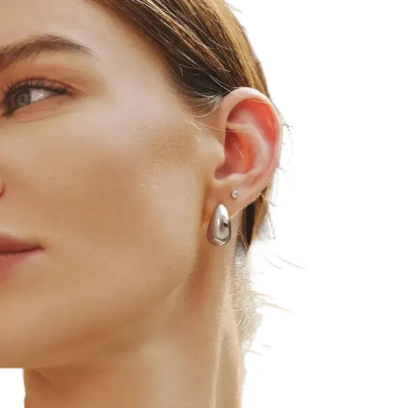 Ania Haie Silver Bold Dome Hoop Earrings