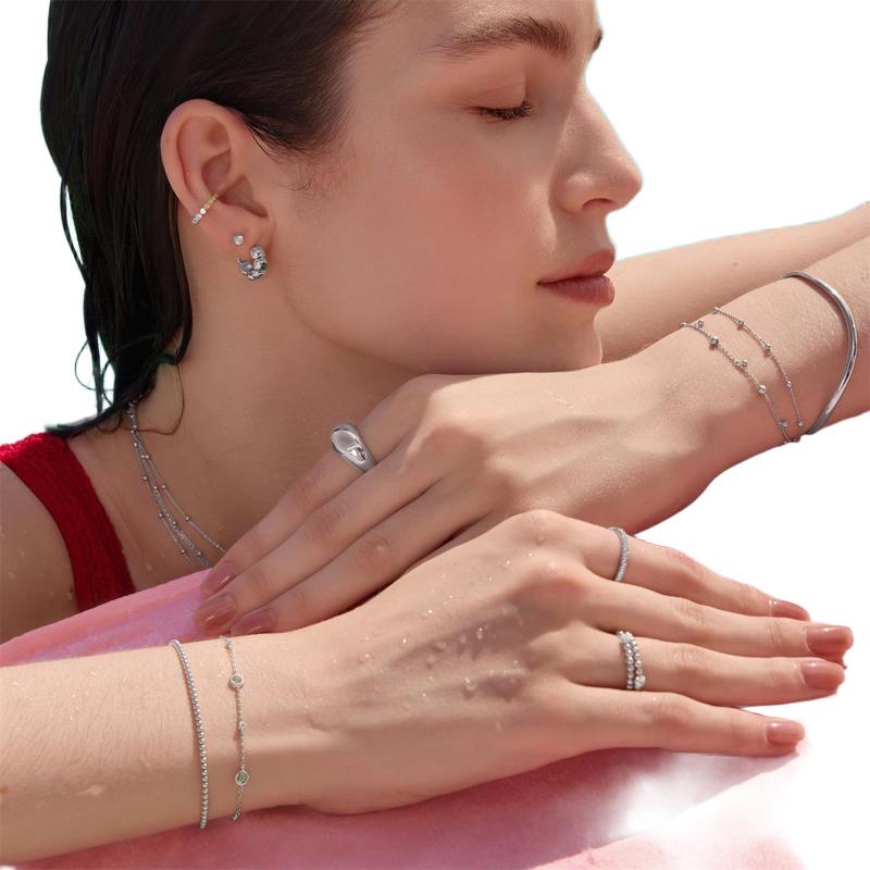Ania Haie Silver Bracelet with White Cubic Zirconia