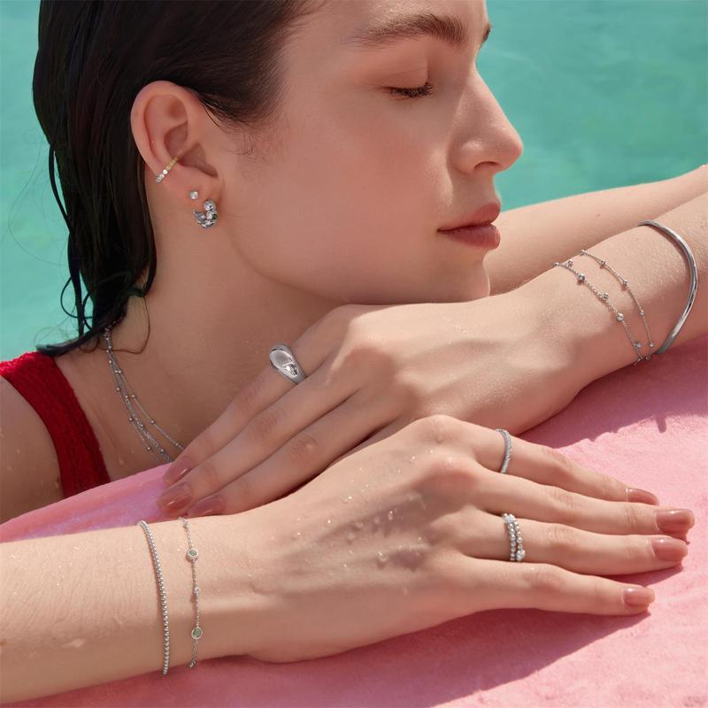 Ania Haie Silver Bracelet with White Cubic Zirconia