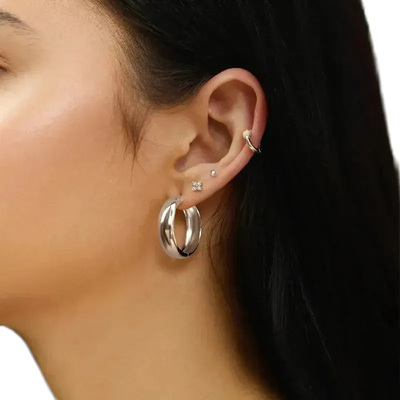 Ania Haie Silver Chubby Large Huggie Hoop Earrings
