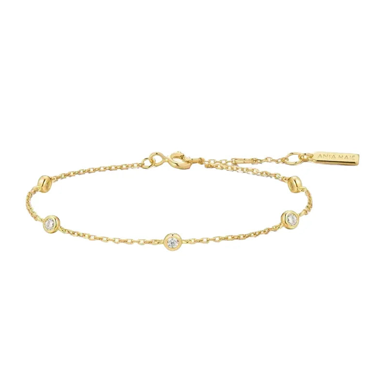 Ania Haie Silver Classic Bezel-Set Station Bracelet