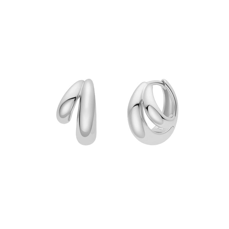 Ania Haie Silver Dome Huggie Hoop Earrings