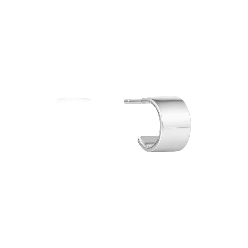 Ania Haie Silver Flat Small Huggie Hoop Earrings