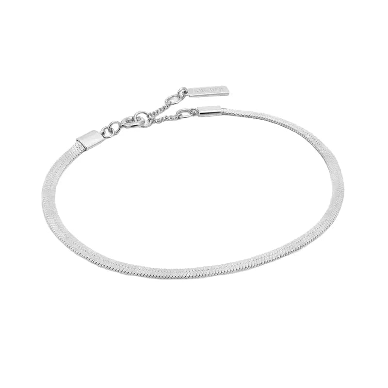 Ania Haie Silver Flat Snake Chain Bracelet