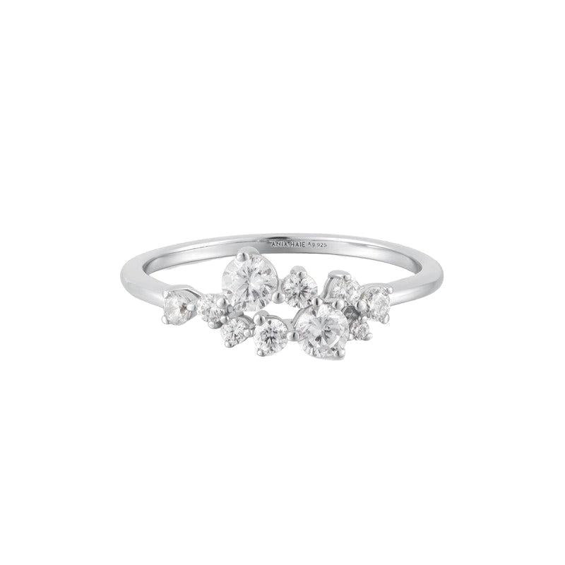 Ania Haie Silver Flower Cluster Pave Ring