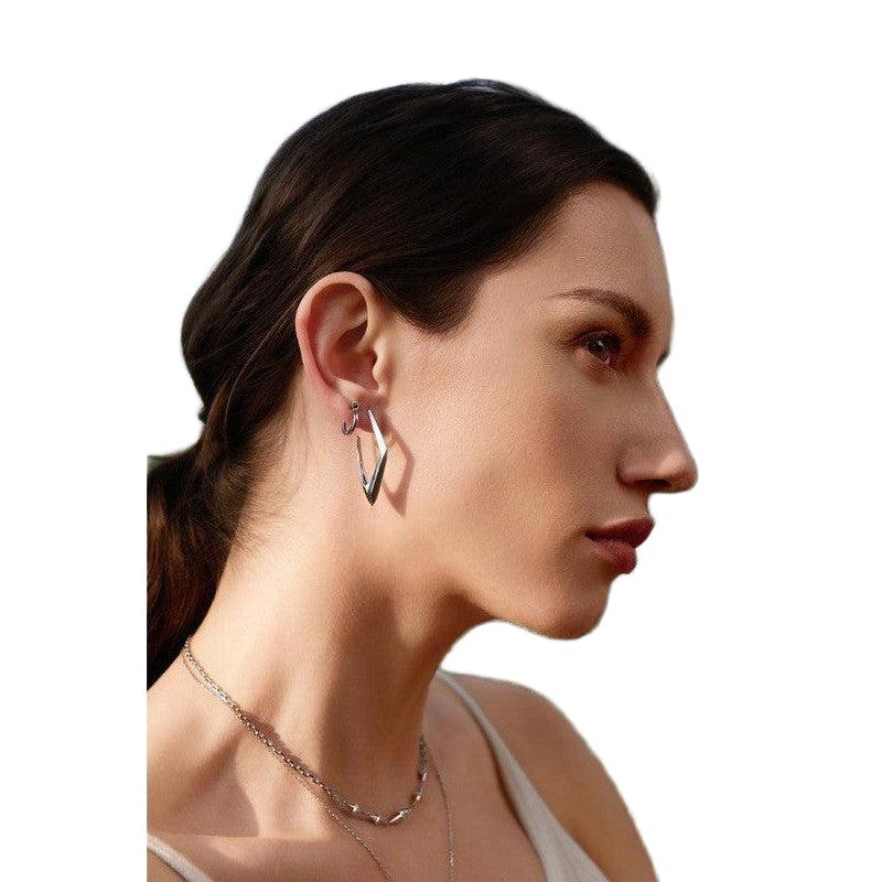 Ania Haie Silver Geometric Hoop Earrings