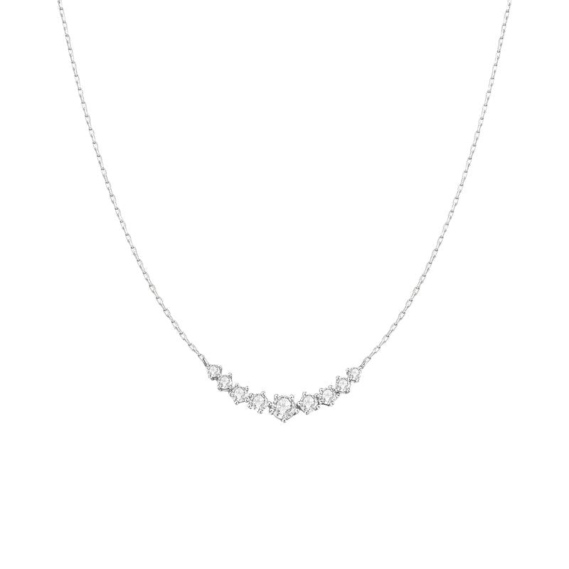 Ania Haie Silver Graduated Pave Arc Necklace