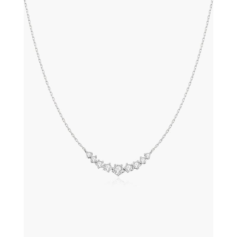Ania Haie Silver Graduated Pave Arc Necklace