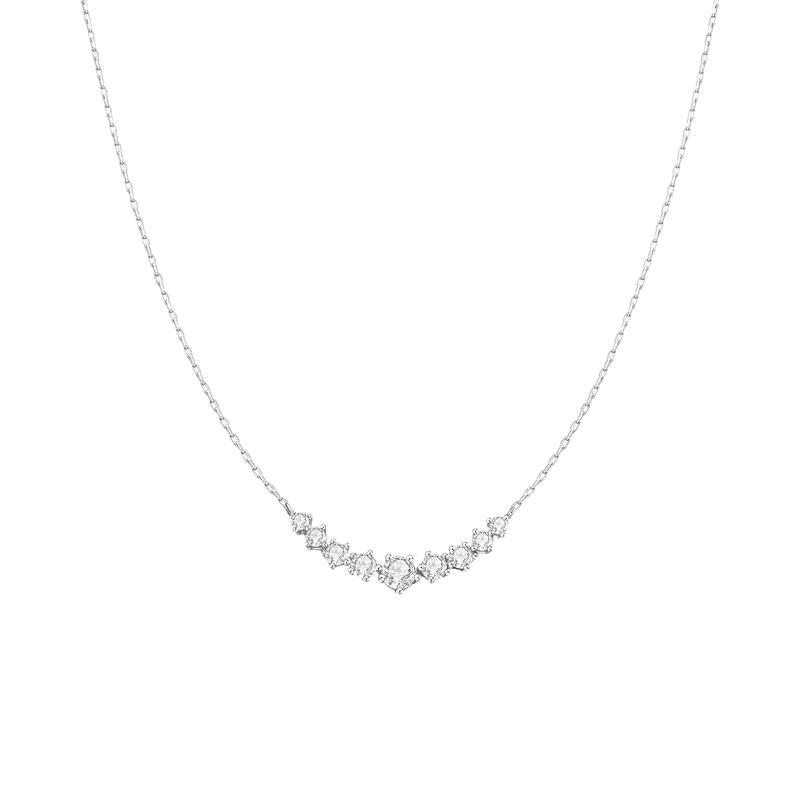 Ania Haie Silver Graduated Pave Arc Necklace