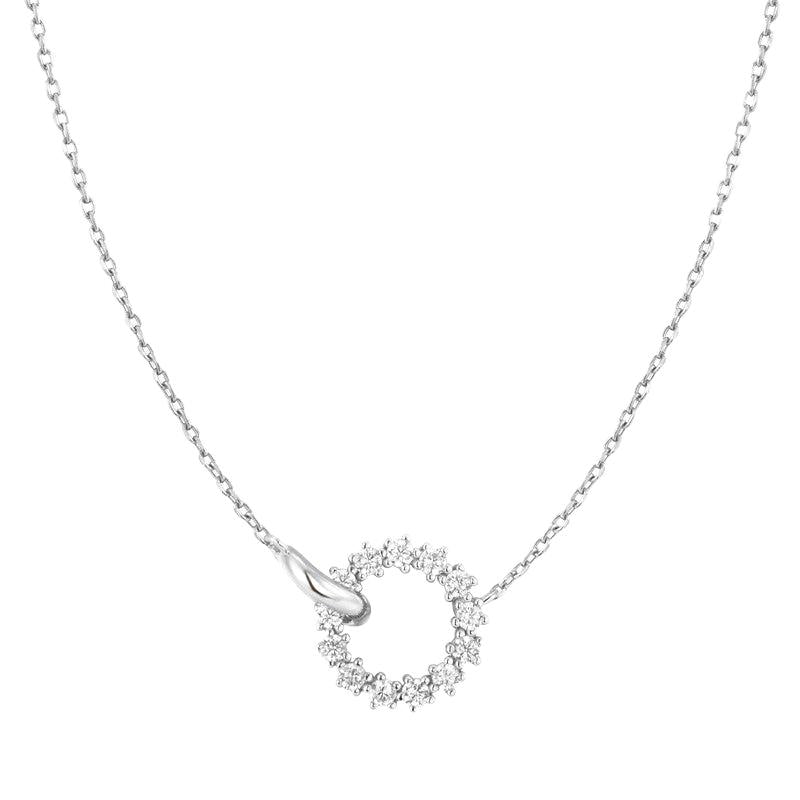 Ania Haie Silver Interlinked Circles Pave Necklace