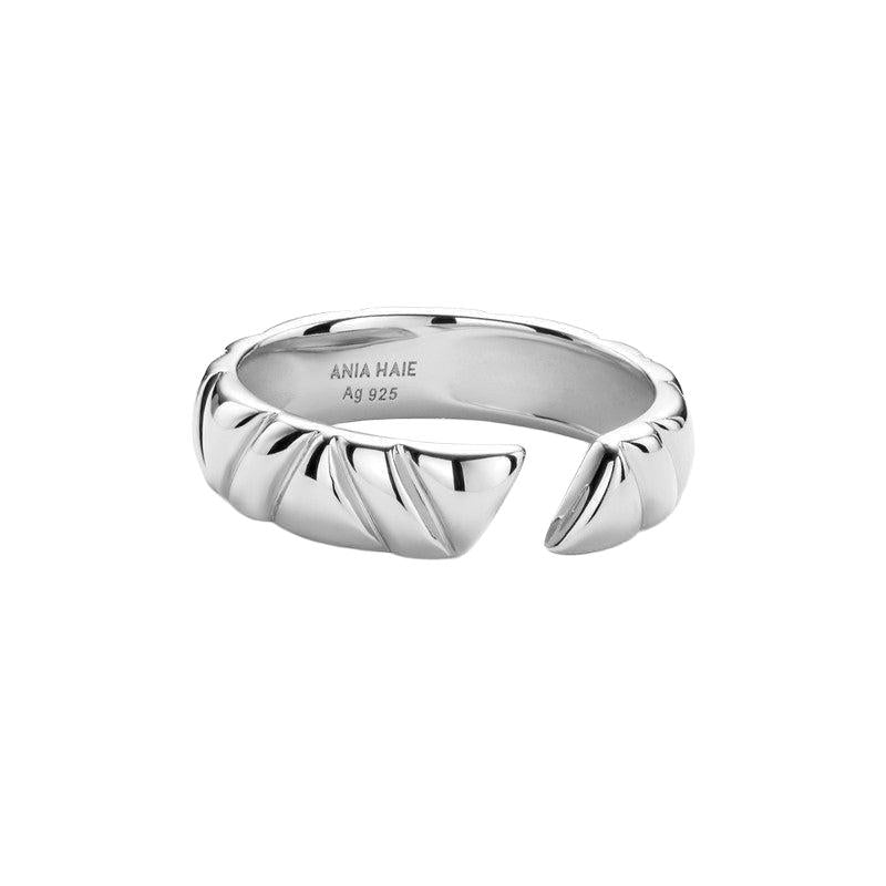 Ania Haie Silver Irregular Twill Adjustable Ring