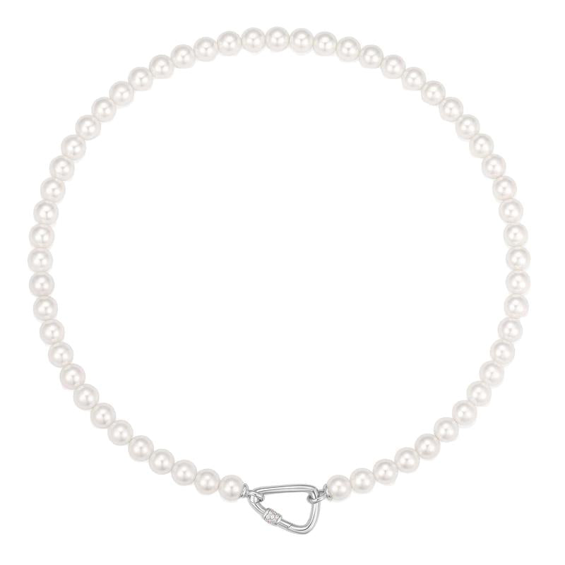 Ania Haie Silver Lobster Clasp Shell Pearl Necklace