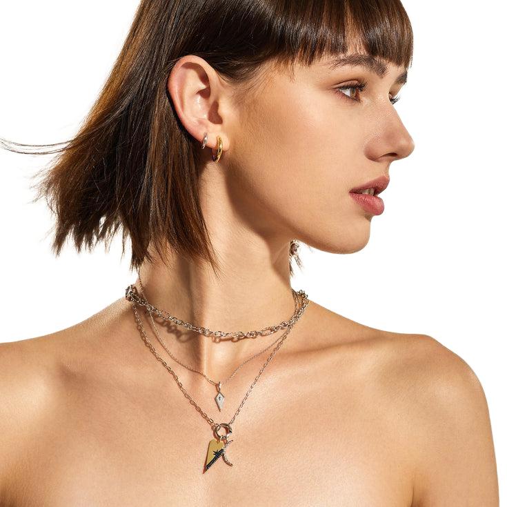 Ania Haie Silver Mini Link Charm Chain Necklace