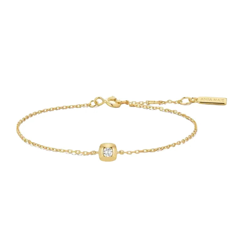 Ania Haie Silver Modern Bezel-Set Solitaire Bracelet