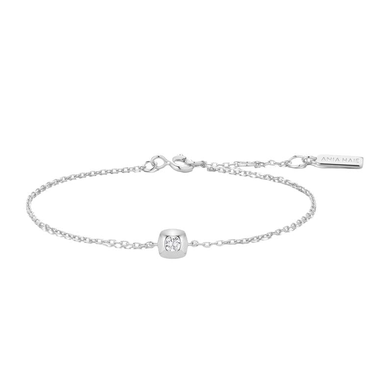 Ania Haie Silver Modern Bezel-Set Solitaire Bracelet