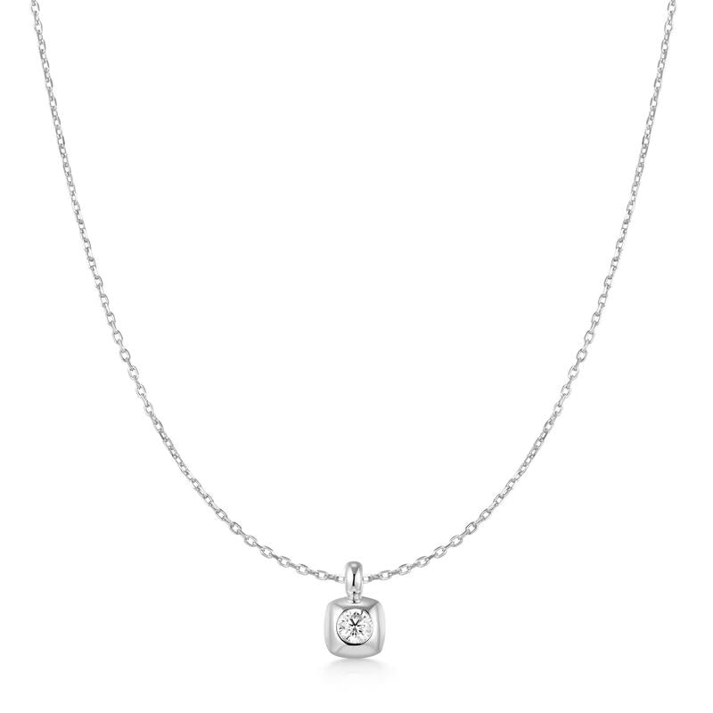 Ania Haie Silver Modern Bezel-Set Solitaire Necklace