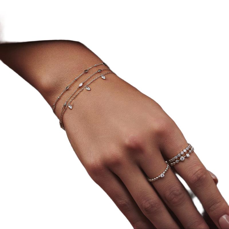 Ania Haie Silver Multi Rhombus Station Bracelet