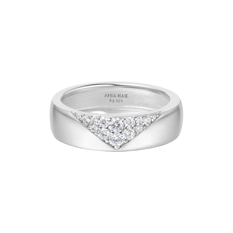 Ania Haie Silver Pavé Cubic Zirconia Bold Statement Ring
