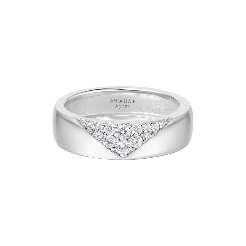 Ania Haie Silver Pavé Cubic Zirconia Bold Statement Ring