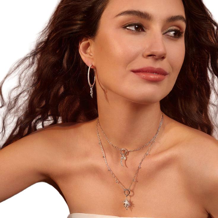 Ania Haie Silver Pave Hoop Earrings