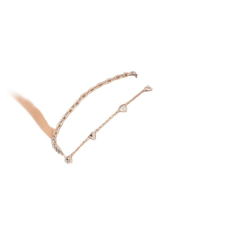 Ania Haie Silver Pave Puffed Heart Station Bracelet
