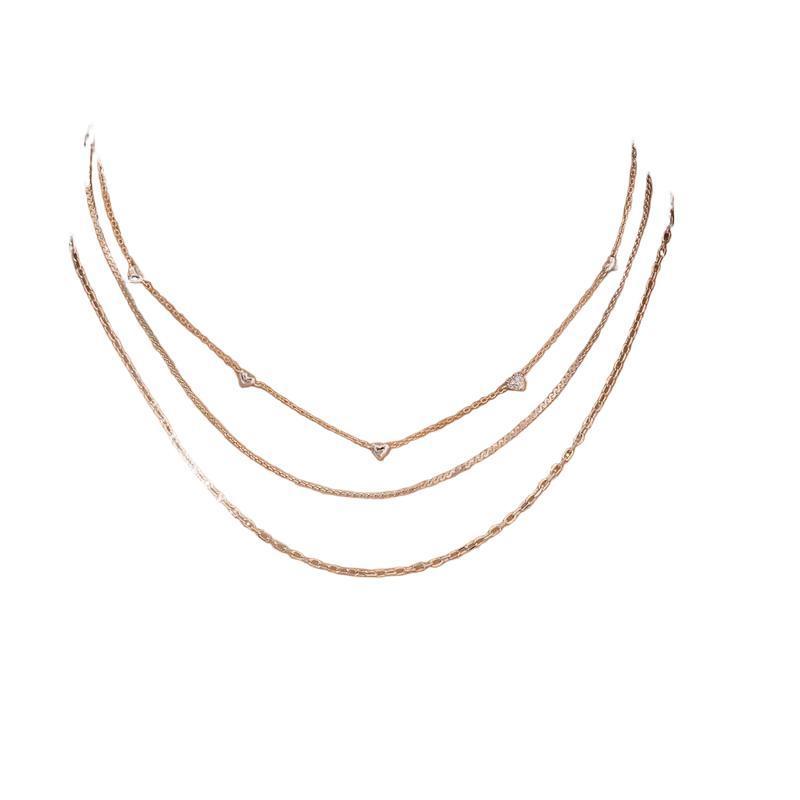 Ania Haie Silver Pavé Puffed Heart Station Necklace